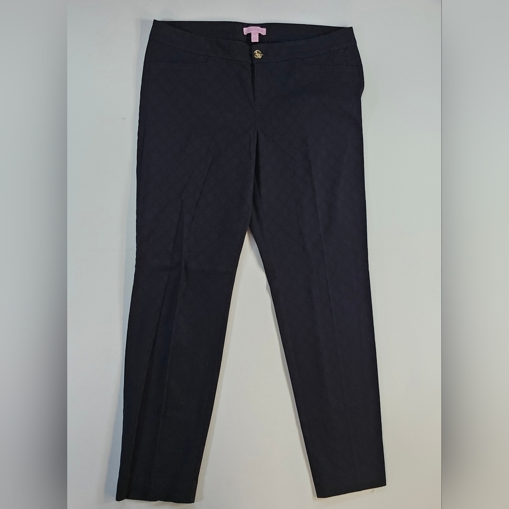 Lilly Pulitzer womens Black flat front dress pants size 10